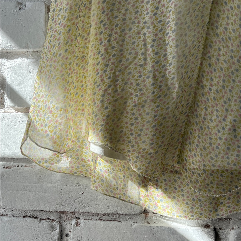 SILK Sunshine Floral Sleeveless Chiffon Camisole in Pale Yellow - Picture 8 of 13